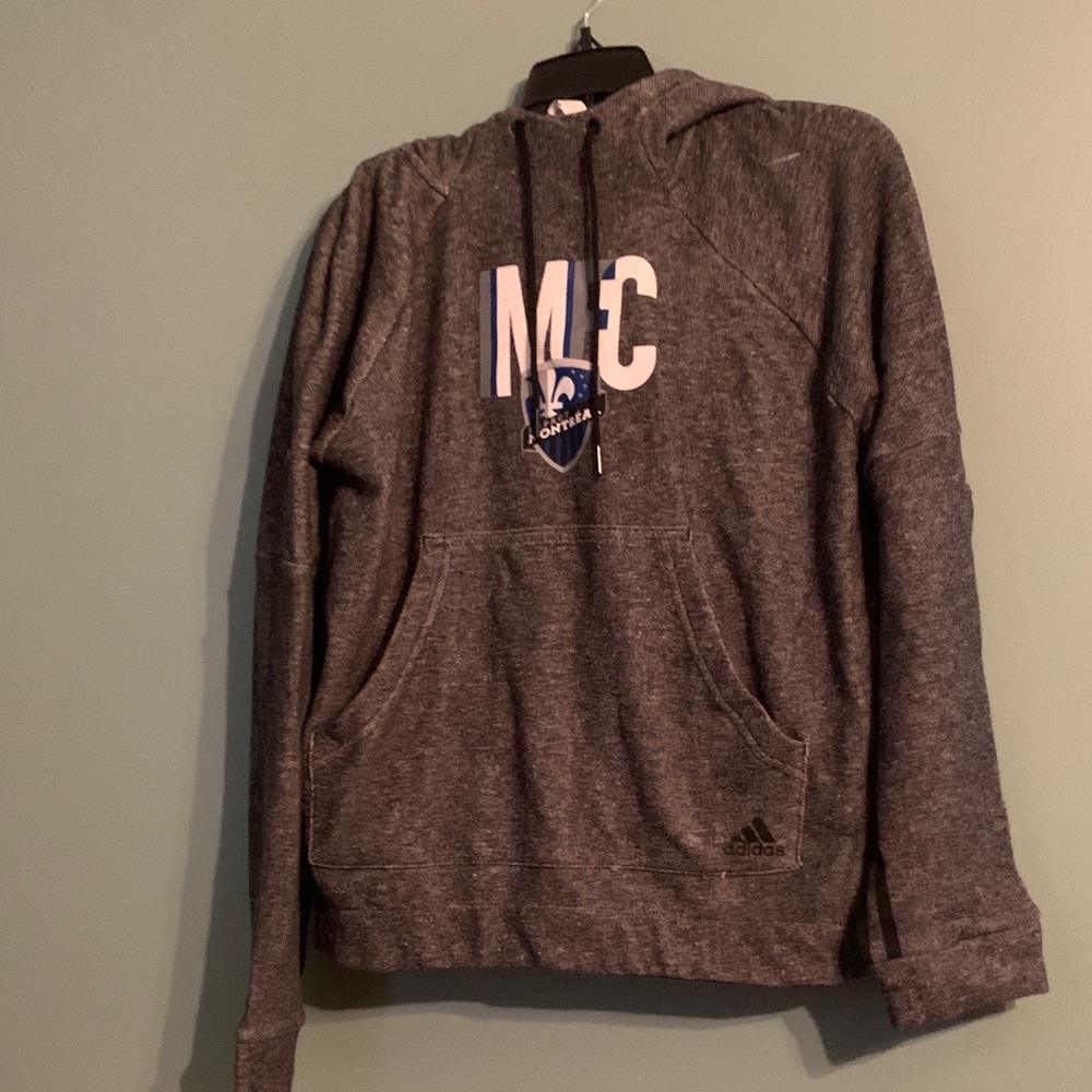 XL Adidas Montreal Impact Hoodie Official Licensed Blue & GrayNWT Activewear MLS